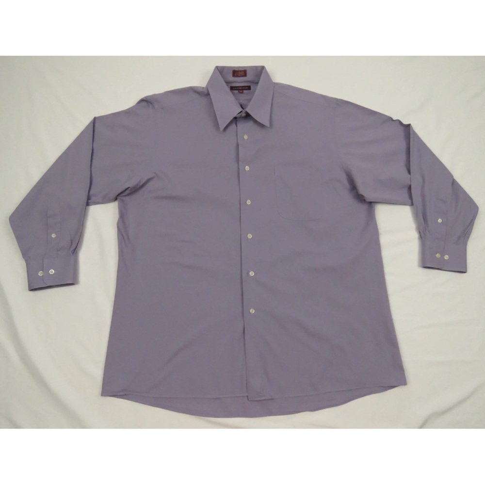 Covington Wrinkle Free No Iron Purple Long Sleeve Button Down Shirt M